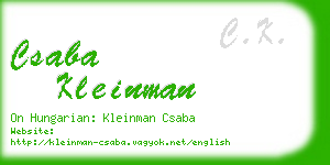 csaba kleinman business card